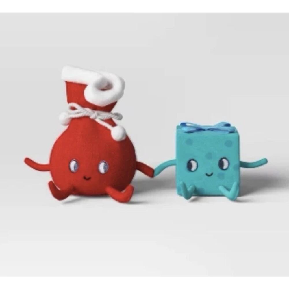 Target Wondershop Christmas Felt Santa Gift Bag and  Present Box Duo